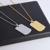 Pendant Necklaces Classic Simple Basic Stainless Steel Dog Tag Necklace For Men Women Casual Leisure Street Party Accessories