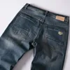 Men's Jeans Italian Vintage Design Men's Dark Color Straight Fit Cotton Denim Pants Ripped For Men Fashion Classical Homme