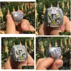 Cluster Rings 2009 Pittsburgh Penguins Crosby Stanley Cup Hockey Championship Ring Set Men Fan Souvenir Gift Wholesale Drop Drop Deliv Dhcwb