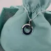 Any S Sterling Sier 1837 Ring Necklace Women's Red Clavicle Chain Personality Male Couple Black Ring Pendant