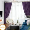 Vorhang Europäischer Stil Lila Samt Für Wohnzimmer Nordisches Schlafzimmer Fenster Hohe Beschattung Tüll Home Custom