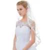 Bridal Veils White Ivory One Layer Fingertip Veil Lace Edge Wedding With Comb Vail Velos De Novia