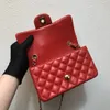 Mini sac à main de luxe femme sac de créateur de mode dame chaîne en métal rabat sacs à main de poche en cuir de mouton caviar pour le shopping affaires cc lettre sac sac à poussière 20 cm