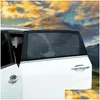 Car Sunshade 1 Pairs 90X40Cm Window Shade Uv Protection Sn Mesh Ventilating Curtain Rear Side Drop Delivery Automobiles Motorcycles In Oteg2