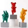 Dekorativa föremål Figurer Lovely Yoga French Bulldog Statue Harts Nordic Creative Cartoon Animals Sculpture Children 'Room Decor Crafts 230425