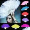 Party Decoration 10 Colors Folding Feather Fan Hand Held Vintage Chinese Style Dance Wedding Craft Downy Feathers Foldable Dancing F Dh5Fz