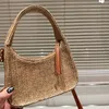 New Straw Woven Underarm Bags Women Designer Armpit Handbag Purse Fashion Embroidered Letters Lafite Hobo Pouch Hollowed Out Wallet Removable Shoulder Strap Totes