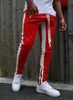 Modne męskie spodnie sportowe Slim Fit Patchwork Jogger Spodnie sznurka swobodne spodnie mężczyźni