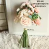 Decorative Flowers Wedding Flower Artificial White Peony Bunch Handmade DIY Bridal Bouquet Decor Pink Rose Accessories