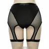 Shorts femininos mulheres senhoras spandex malha preto verão sexy cintura alta fishnet booty rave festival elástico hollow out calça de clube 230424