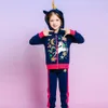 Семейные подходящие наряды Vikita Girls Clothing Set для осенней зимней детской куртки с капюшоном Outwear and Bunders 2 PCS Толба