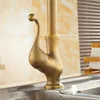 Robinets de cuisine en laiton Antique, mitigeur de lavabo en Bronze à poignée unique et robinets d'évier d'eau froide