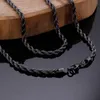 Chains 4/5mm Gun Color Long And Large Twisted Chain Necklace For Men Stainless Steel Vintage Fashion NecklaceChains