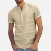 Erkek Polos Yaz Erkekler Kısa Kollu T-Shirt Pamuk ve Keten Led Rahat Gömlek Erkek Nefes Alabilir XS-2XL