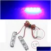 Decorative Lights New 1 Pair Police Led Strobe Flasher 3 Flash Stroboscopes Light Parking Emergency Warning Signal Drop Delivery Autom Otx8V