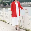 Blouses Femmes Femmes Kimono Chemises Été À Manches Longues Chemisier Mince Coton Lin Protection Solaire Vêtements Casual Tops Lâches C127