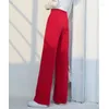 Pantaloni da donna Arrivo Primavera Estate Corea Moda Rosso Giallo Bianco Vita alta Vintage Gamba larga Pantaloni casual larghi M73