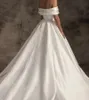 Modern Wedding Dress 2024 Off Shoulder Satin Beading A-Line Court Train Princess Bride Formal Gowns Chic A Line Vestidos De Noiva