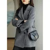 Women's Wool Blends Femmes élégantes mi-longueur manteaux de laine bureau dame automne hiver coréen lâche chaud épais mélange vestes femme survêtement 231124