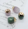 Colares pendentes Aventurina verde Aventurina Natural Solid Geometric Shape Charms para colar de jóias DIY Rose Quartz Crystal AccessoriesPendan