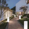 Rasenlampen OUFULA Moderne Zylinder-Landschaftslampe Kreative Outdoor-LED-Rasenleuchte Fernbedienung Wasserdicht IP65 für Hotelgarten Q231125