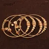 Bangle Ethiopia Fashion Zircon Armband Girl Gold Plated Armband Enkla klockor Bangles For Women African Eritrea Wedding Presents SMEEDDICE