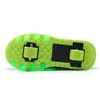 Sneakers USB laddar barn rullskridskor casual skor pojkar flicka automatisk jazzy led upplyst blinkande barn glödande med hjul 230424