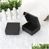 Present Wrap White/Black/Brown Kraft Craft Paper Jewel Pack Boxes Liten Box For Biscuits Handgjorda tvål Bröllopsfest Candy Packaging Dhony