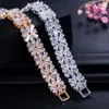 Bracelets de charme CWWZircons Femmes Bijoux De Mode Magnifique Couleur Argent Printemps Fleur Zircon Cubique Connecté Tennis Bracelet pour Mariage CB010 230425