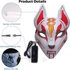 Party Maskers Halloween Gloeiend Gezichtsmasker LED Voor Mannen Vrouwen Spel Thema Cosplay Carnaval Kostuum Half 231124