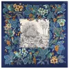 Шарфы Женский шарф большого размера 130 130 см, шелковый твил с цветочным узором, квадратная шаль, большой шейный платок с запахом, роскошный роскошный