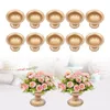 Vases 10pcs Baking Lacquer DIY Flower Trumpet Vase Tabletop Wedding Party Centerpiece Decor Gold 230425