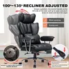 Efomao Desk Office Chair, Big High Back Pu Leather Computer Chair, Executive Swivel Chair With Leg Rest och Lumbal Support, Black Office Chair