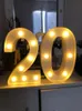 その他のイベントパーティーサプライ2PCS 30th 40th 50th 60th Number LED STRING NIGHT LIGHT LAMPお誕生日おめでとうPOプロップアニバーサリーデコレーションパーティーサプライ230425