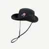 Berets VACIGODEN Fashion Retro Button Drawstring Cowboy Bucket Hat Men Women Outdoor Camping Hiking Cap Summer Tour Sun Protection