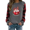 Women's Hoodies Dames Kerstmis Plaid Print Mouw Sweatshirt Patroon Lange trui Solid ritssluiting Kap op Kap op een warme jas schattige zweetoverhemden