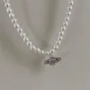 Naszyjniki wiszące łańcuch biżuterii Y2K vintage kryształowy cyrkon planeta Pearl Choker for Women Pa Para Wisiors 230424