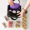 Kühlakkus/Isothermische Taschen PURDORED 1 Stück Tragbare Streifen-Lunchtasche für Frauen Lebensmittel Picknick Kühlbox Isolierte Tragetasche Behälter Bento-Taschen-Organizer J230425