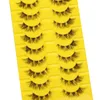 Naturliga ögonfransar korta tydliga band fransar faux mink wispy falska ögonfransar 3d naturliga look fransar kluster 10 par ögonfransning