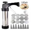 Baking Moulds 8Pcsset Stainless Steel Cookie Decorative Gun Biscuit Hand Pressing Machine Household DIY Tools Kitchen Accessories 230425