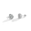 Stud Smyoue 3mm Full Studs örhängen för kvinnor 7 Stones Sparkling Flower Wedding Jewelry S925 Sterling Silver Earring GRA 230425