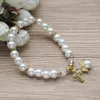 FEVERAÇÃO Favor de bebê decoração de chá de bebê Bracelete anjo anjo acrílico garoto de ouro menino Baptismo Bracelets de presente