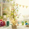 Other Event Party Supplies 45cm Easter Eggs Tree LED Desktop Decoration Light Ornaments For Festival Party Wedding Home Happy Easter Decor Kid Gifts 230425