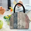 Учетный посуда наборы Palm Leaf Vintage Design Portable Lunch Bag Cooler Polyester Водонепроницаем