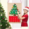 Dekoracje świąteczne Feel Tree Adwent Kalendarz wiszący ornament narodziny odliczanie dla domu prezent na dzieci