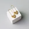 Boucles d'oreilles pendantes Amaiyllis en or 18 carats, mode OL Love Heart Lock, crochet d'oreille minimaliste, longue goutte pour cadeau de bijoux de famille