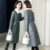 Piumino in vera pelle di pecora da donna per donna 2023 cappotti lunghi invernali colletto di lusso cappotto trench caldo sottile Abrigos