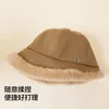 Berets Autumn/Winter Fashion Hat Women's Bucket To Modify The Face Shape And Slimming Basin Fisherman's Imitation Lamb Hair