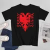 Męskie koszule więcej design mężczyzn Tshirt Albania flaga albańska wiejska koszulka wiejska t-shirt O-Neck Boys Odzież bawełna