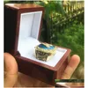 Cluster Ringe 6 stücke World Series Baseball Team Championship Ring mit Holz Display Box Souvenir Männer Fan Geschenk Großhandel Drop Drop Deli Dhygv